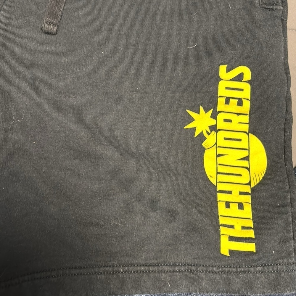 The Hundreds Black and Yellow Athletic Sweatpant Shorts Size Large - Picture 5 of 6